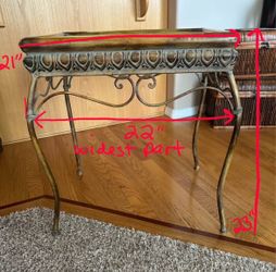 Bronze metal accent side table.