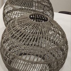 Pendant Light Rattan Globes (2)