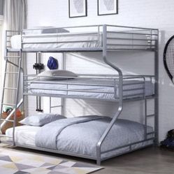 Brand New Silver Twin/Full/Queen Bunk Bed 