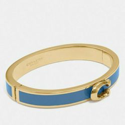 NWT Coach Push Signature Hinged Bangle-Indigo Blue