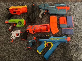 Nerf Gun Bundle Lot w/ Rival + Mags + Ammo