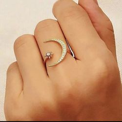 Gold Plated Crescent Ring