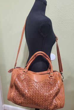 Langellotti Woven Leather Shoulder Bag.