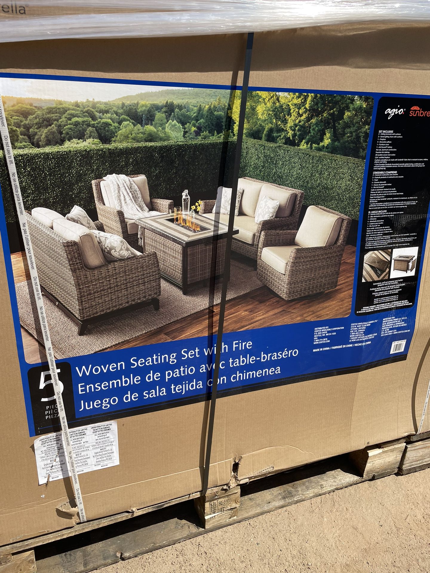 NEW!! 5-piece Fire Outdoor Seating Set / Outdoor Patio Furniture / Loveseat / muebel de patio 