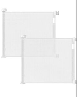 Brand new Veraste (2 Pack) Retractable Baby Gate for Doorways and Stairs, Mesh Safety Gate for Pet, Indoor & Outdoor Use, One-Hand Operation, Easy Ins