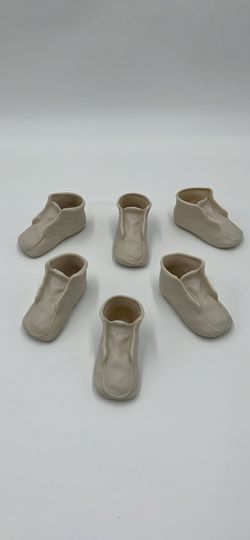 Vintage Ceramic Baby Shoes Ready to Paint