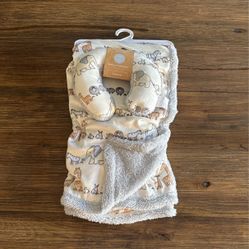 Baby Blanket With Head Support, Elements Of Style, 2 Piece Set, New, Jungle/animal Print, $20