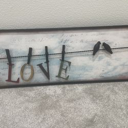 Super Cute Hobby Lobby Wired Clothespin LOVE Birds Wall Decor