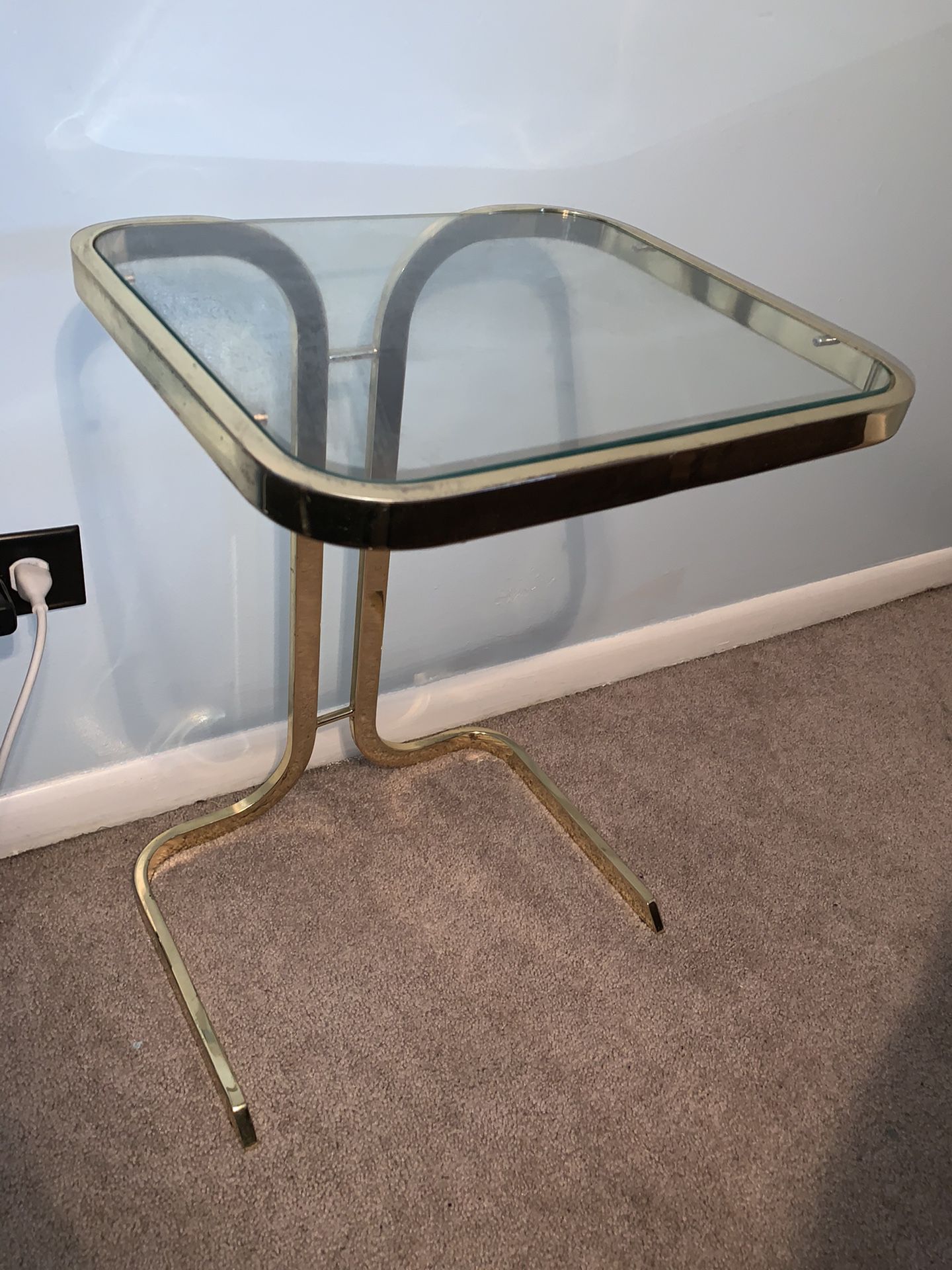 Small glass end table nightstand