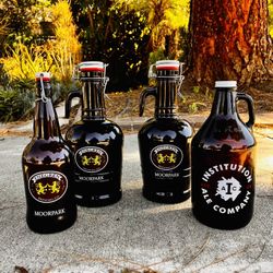 Growler With Glass Handle, Glass Flip Top Beer Bottle, Institution Beer Growler