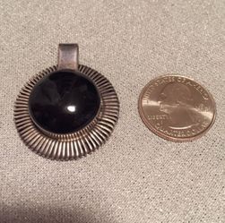 Silver & onyx pendant