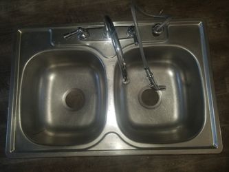 Double Kitchen Sink & Faucet