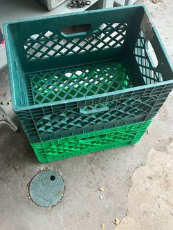 Green Vintage Milk Crates