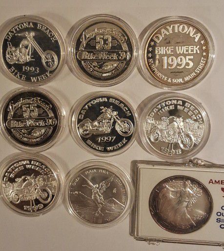 1oz .999 Silver Round LOT Of  (9) 