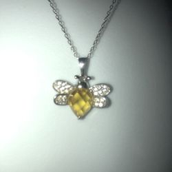 Silver and topaz bumblebee necklace jewelry