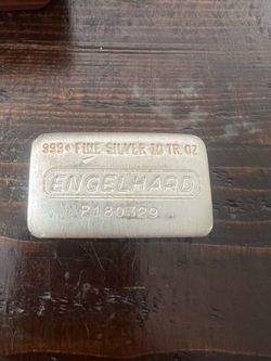 Engelhard 10 Troy Oz .999+ Fine Silver Bar