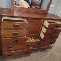Sturdy Wooden Vanity/dresser W/ Mirror