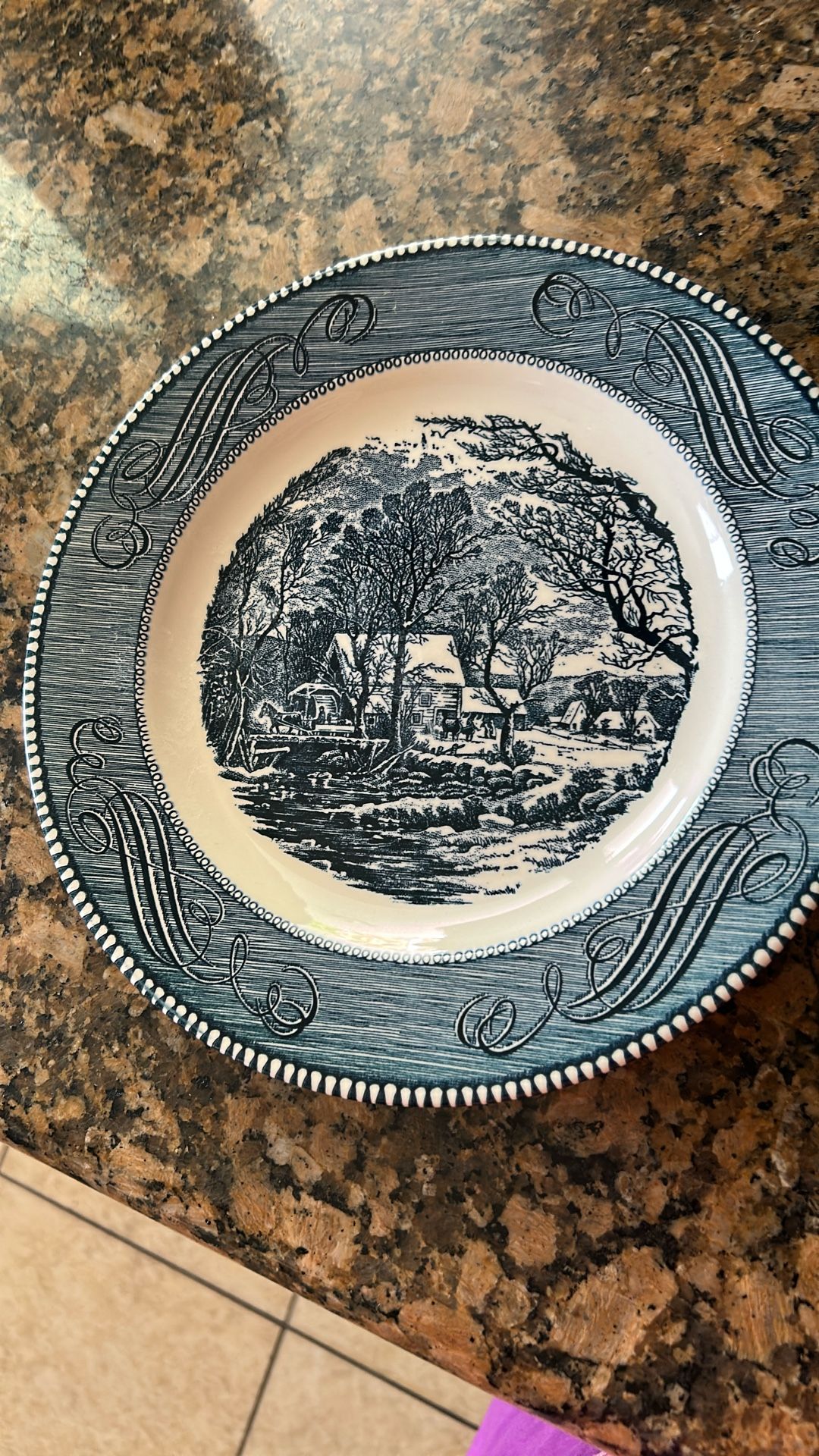 Blue Royal China 10 In Plates