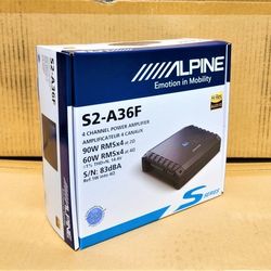 Alpine 480 Watts 4 Channel Speaker System Power Amplifier S Series S2-A36F 🚨 Payment Options Available 🚨 No Credit Needed 🚨 