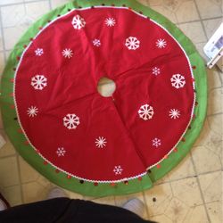 Christmas Tree Red And Green Skirt