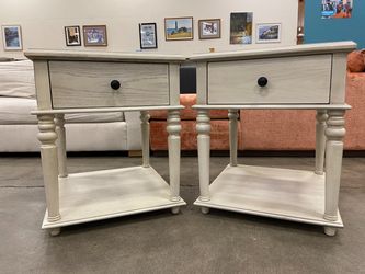 POWEL Vivian 2 Tier Ivory Modern Classic Side Table (Set of 2)