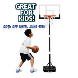  Basketball Hoop Adjustable 3.2 To 7.2 FT Portable Design
