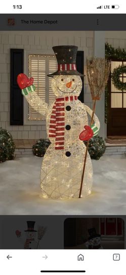 New Home Accents Christmas 6 Ft Polar Wishes Led Lighted Snowman With Broom