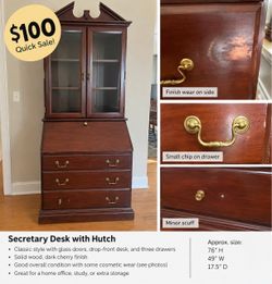 Vintage Secretary Desk with Hutch