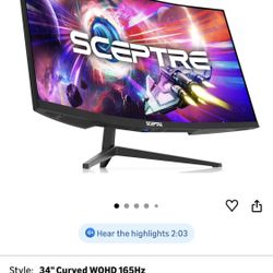 34 Inch Curved Monitor 