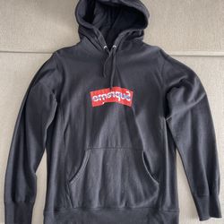 Supreme Comme Des Garcons CDG Box Logo Hoodie Black Size Medium SS17