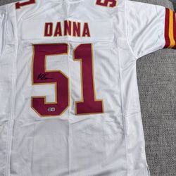 Mike Danna Signed Autograph Custom Jersey - Beckett COA - Kansas City Chiefs