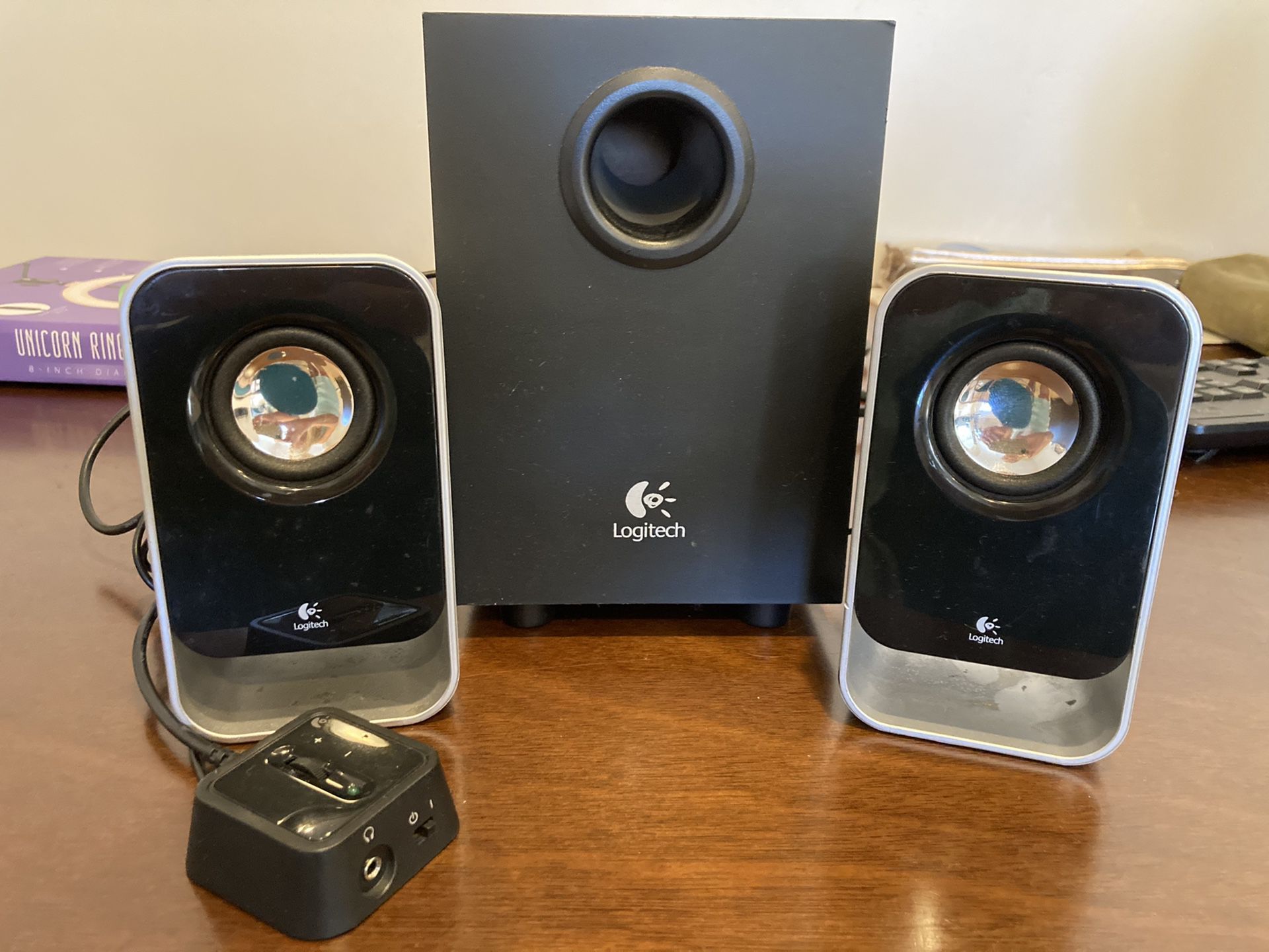 Logitech SubWoofer and Speakers with Audio Adjuster