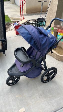 Blue Jogging Stroller with Tray