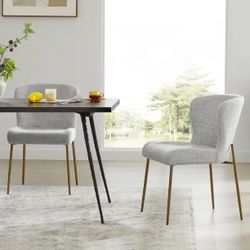 CHITA Modern Dining Chairs Set of 2,Upholstered Mid Century Fabric Dining Chair with Metal Legs for Kitchen Dining Room, Cloud Brand new in box $245