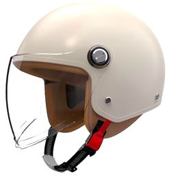 Retro 3/4 Motorcycle Half Helmets,DOT Approved Vintage Scooter Dirt-Bike Go-Kart Moped Electric Bicycle Light Quick Buckle