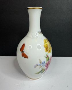 Porcelain Vase with Floral and Butterfly Motif