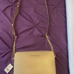 Michael Kors Gold Crossbody Purse