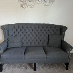 Gray Sofa Tufted 