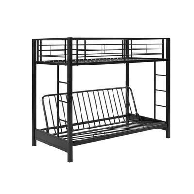 Twin bunk bed with a futon bottom