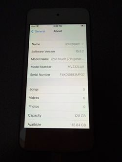 Blue ipod touch 7th gen 128gb