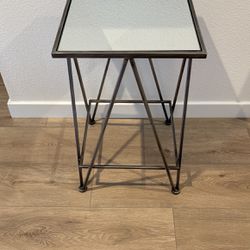 Modern End Table With Mirror Table Top