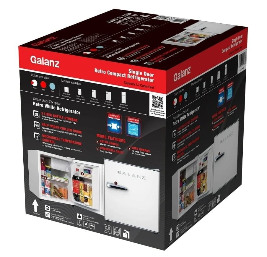 Galanz 1.7 Cu ft Mini Fridge Retro