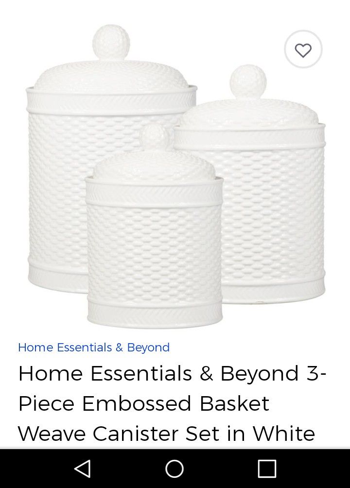 Home essentials & beyond weave canister in white