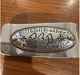 Bill Wall Leather Bwl Biker Jewelry Sterling Silver Money Clip X-Large 18k Drip