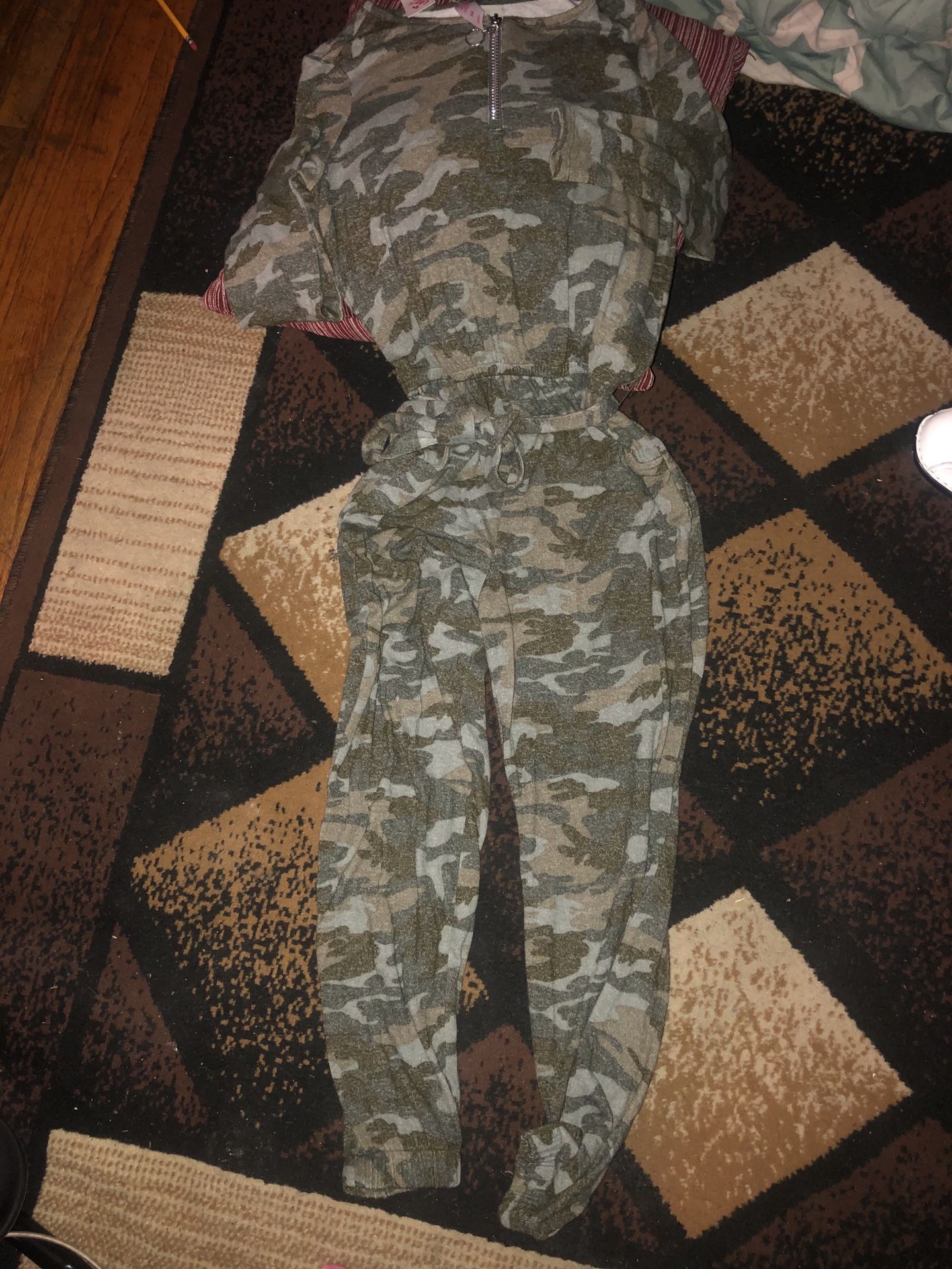 Justice camo jump suit size girls 16