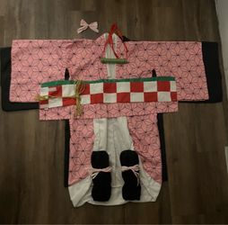 Nezuko Demon Slayer Cosplay Costume Set (size-140)