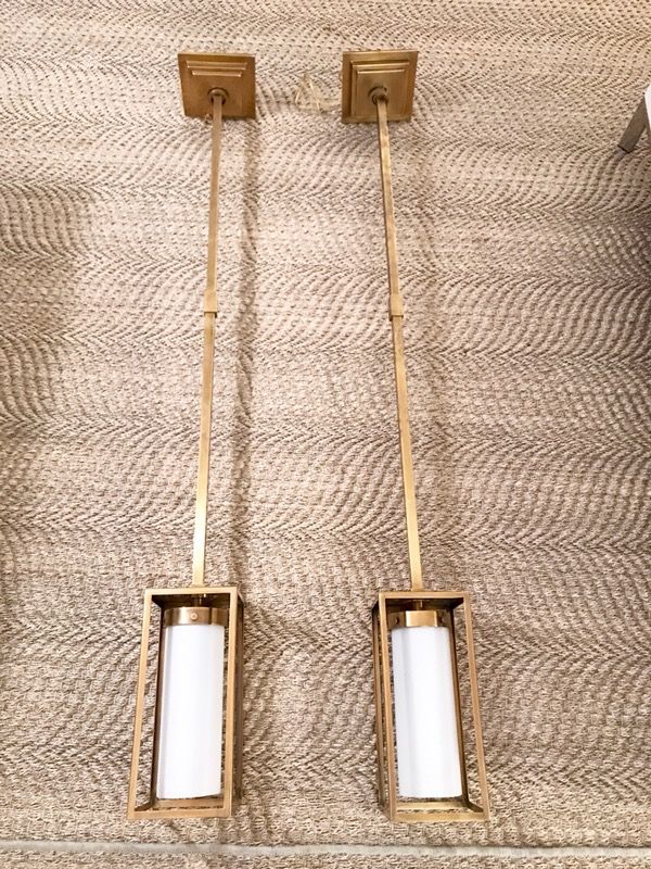 Pair Of Brass Pendant Ceiling Lights Circa Easterly Pair Of Brass Pendant Ceiling Lights Circa Easterly