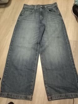 Wide Leg Gray Wash Denim Jeans