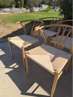 4 boho dining chairs