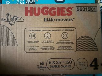 Huggies Little Movers Size 4 Diapers 150 Count